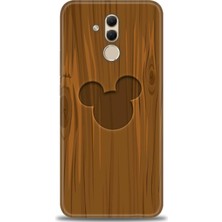 Huawei Mate 20 Lite Kılıf Hd Baskılı - Ahşap Mickey + 9h Nano Ekran Koruyucu