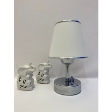 Pilli Abajur, Pilli Masa Lambası, Pilli Gece Lambası, Beyazkromşapkakromayak