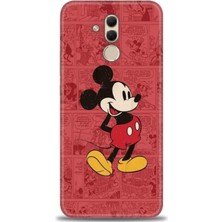 Huawei Mate 20 Lite Kılıf Hd Baskılı - Kırmızı Mickey + 9h Nano Ekran Koruyucu