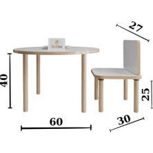 Ahşap Okulu Oyun Aktivite Masası - Etkinlik Masası - Çocuk Ders Çalışma Masası-  Yuvarlak  Masa ve Dikdörtgen Sandalye