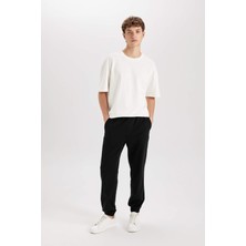 DeFacto %100 Pamuk Jogger Gabardin Pantolon Beli Regular Fit Bağcıklı Lastikli Paça D5927AX24AU
