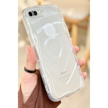 Vip Case Apple iPhone 7 Plus / 8 Plus Uyumlu Kalp Desenli Kabartmalı Zarif  Şeffaf Kamera Korumalı Silikon Kılıf