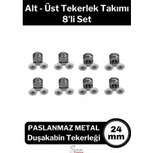 Svein Dayanıklı Duşakabin Tekerleği Alt Üst Sürgülü Cam Kabin Tekeri Rulman Metal Gövdeli 8 Li Set