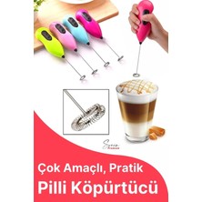 Svein Kahve Süt Köpürtücü Cappuccino Yumurta Sos Krema Çırpıcı Çelik Uçlu Pratik Pilli Mini Karıştırıcı