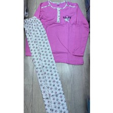 Den Tasarım Hediyelik - Pembe Yıldız Desen Penye Pijama Takımı- Xl Beden