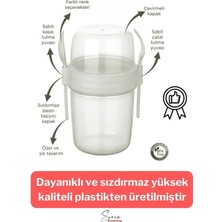 Svein Saklama Kabı Kapaklı Erzak Beslenme Çantası Detox Müsli Diyet Kabı Çok Renkli Container 650 ml