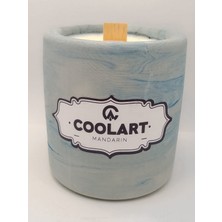 Coolart Special Design Mandalina Esanslı Renkli Beton Kalıp Mum (Mavi)