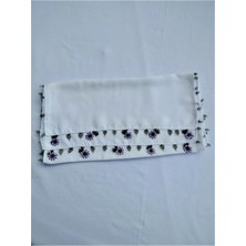 Bircan Hediyelik Kırık Beyaz Krep Iğne Oyası Fular