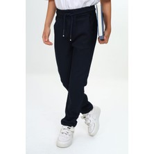 Çocuk Unisex Kız/erkek Beli Lastikli Dar Paça Pamuklu Gabardin Kumaş Lacivert Okul PANTOLONU-PNT-2023