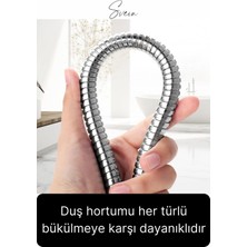 Svein 75 cm Kısa Tepe Ara Duş Hortumu Spiral Robot Ara Bağlantı Örgülü Dayanıklı Kopmaz Patlamaz Sızdırmaz