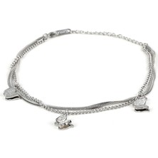 Markasepeti Üç Kelebek Tasarım Zincir Çelik Halhal