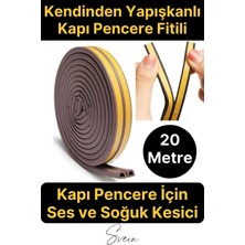 Svein Pvc Doğrama Pencere Fitili Izolasyon Bandı Kendinden Yapışkanlı Kahve Kauçuk Yalıtım Bant 2X10=20 mt