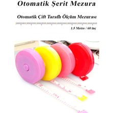 Emba Korse Otomatik Renkli Makaralı Basmalı Mezura Vücut Ölçüm 1,5 M