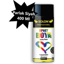 5 Adet Sprey Boya Parlak Siyah 400 Ml.