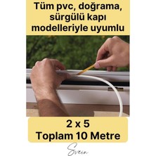 Svein Premium Kapı Pencere Soğuk Toz Sızdırmaz Izolasyon Fitili Kendinden Yapışkanlı Isı Yalıtım 2x5=10 mt