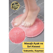 Svein Vantuzlu Silikon Banyo Duş Fırçası Ayak Masaj Pedi Sırt Kesesi Vücut Yıkama Lifi Renkli Peeling