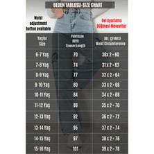 Pantulux Kız Çocuk %100 Pamuk Yüksek Bel Wide Leg Kargo Cepli Füme Gri Kot PANTOLON-PNT-2029-K
