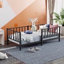 Mobpazar Montessori, Bebek ve Çocuk Karyolası 90X190 Cm, Siyah Renk