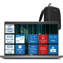 Dell Latitude 5440 Intel Core Vpro I7-1370P 64GB Ddr5 512GB SSD 14" IPS Fhd Windows 11 Home 544014EMEAVPWH06 + Zettaçanta