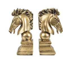 Nidage At Figürlü Kitap Tutucu - Altın