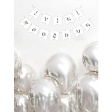 İyi Ki Doğdun Beyaz-Gümüş Yazı