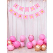 İyi Ki Doğdun Pembe-Altın Yazı