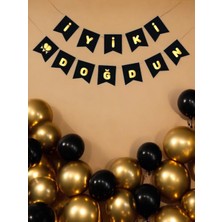 İyi Ki Doğdun Siyah -Altın Yazı