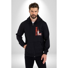 Angemiel Istanbul Kız Kulesi Türkiye Kadın Erkek Siyah Kapüşonlu Fermuarlı Baskılı Hırka Sweatshirt