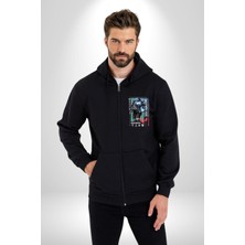 Angemiel Valorant  Kayo Ajan Oyun Karakter Özellikleri Kadın Erkek Siyah Kapüşonlu Fermuarlı Baskılı Hırka Sweatshirt