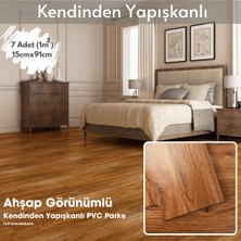 Technosmart 7ADET 15CM×91CM Kendinden Yapışkanlı Lvt Laminant Görünümlü Zemin Kaplama Mutfak Karo