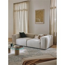 Edsy Home Mira 2 Modüler Ikili Koltuk (Krem) Keten Kumaş