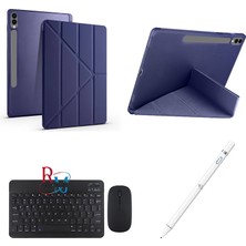 Redmud Teknoloji Samsung Galaxy Tab S9+/S9FE+ 12.4 Inç Uyumlu Standlı Kılıf Dokunmatik Kalem ve Klavye Mouse 3 Lü Set