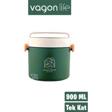 Vagonlife Tek Kat Yuvarlak Bento Lunch Box Ofis-Okul Için Yeni Nesil Sefer Tası -FFLBOX5431KAT