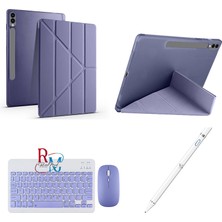 Redmud Teknoloji Samsung Galaxy Tab S7 Plus T970 12.4'' Uyumlu Standlı Kılıf Dokunmatik Kalem ve Klavye Mouse 3lü Set