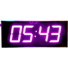 Dijital LED Duvar ve Masa Saati Derece ve Nem - Pembe (Kasa Ölçüsü: 16X40 Cm)