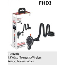 Deanb Fhd3 15WATT Magnetic Mıknatıslı Wireless Premium Araçiçi Telefon Tutucu