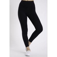 Aysu Siyah Büyük Beden Fitilli Toparlayıcı Tayt