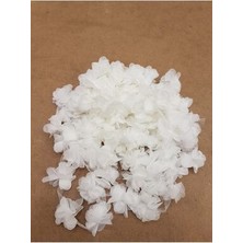 Beyaz Lazer Gül 2m Lazer Kesim Gül Süsleme Paketleme Malzemesi 24 Adet Organze Kumaş Yapay Çiçekler