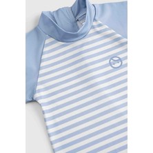 Şort Tulum Uv Korumalı Bebek Mayo Mavi Line
