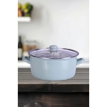 PR Home  Emaye Cam Kapaklı Kızartma Tenceresi 24 cm Soft Yeşil