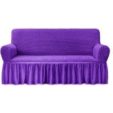 Uygar Home Mor Bürümcük Lastikli Likralı Koltuk Örtüsü Tek 3'lü