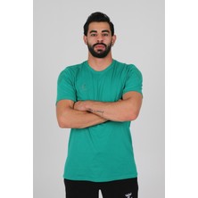 Hummel Armin Pamuklu Bisiklet Yaka Tişört Yeşil