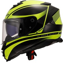 Ls2 Storm 2 Dodger Mat Siyah-Neon Sarı Kask