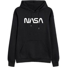 Unisex Siyah Nasa Sweatshirt