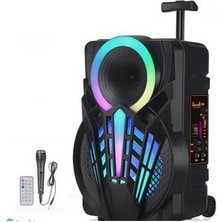 Junglee Party Box Bluetooth Hoparlör Büyük Boy Taşınabilir Şarjlı Kablosuz Hoparlör + Karaoke Mikrofon