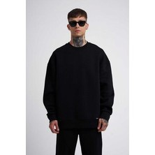 Sweatshirt Black Syh Ob Comfort Bisiklet Yaka