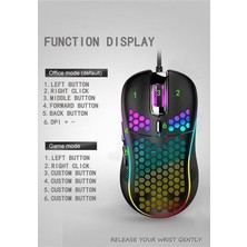 Rgb LED Işıklı Oyuncu Mouse Gaming 800-2400 Dpi 0 Oyun Mouse Mat Siyah