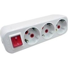 Ay-Ka Üçlü (3lü) Anahtarlı Topraklı Klemensli Grup Priz