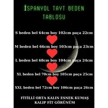 Kadın Siyah Ispanyol Paça Fitilli Yüksek Bel Tayt Xl