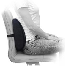 Viscomina Visco Ortopedik Bel Destek Minderi Ofis Koltukları İçin Uzun Süreli Rahatlık Sağlayan Siyah